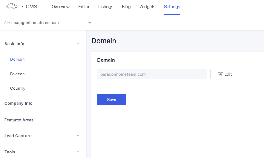 how to change domain in lofty